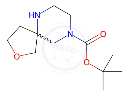 Chemical structure of tert-butyl 2-oxa-6,9-diazaspiro[4.5]decane-9-carboxylate