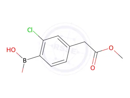 Chemical structure of (2-Chloro-4-(2-methoxy-2-oxoethyl)phenyl)boronic acid