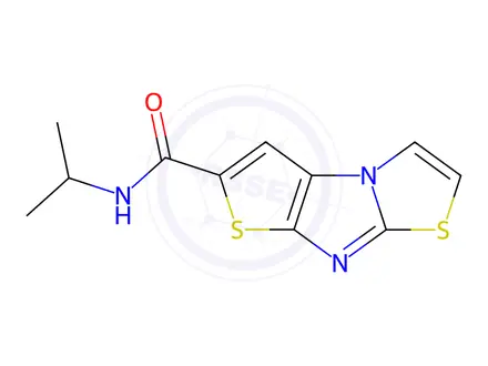 Chemical structure of N-isopropylthieno[2',3':4,5]imidazo[2,1-b]thiazole-2-carboxamide