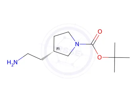 Chemical structure of (R)-tert-butyl 3-(2-aMinoethyl)pyrrolidine-1-carboxylate