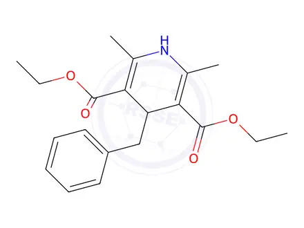 Chemical structure of 1,4-Dihydro-2,6-dimethyl-4-benzylpyridine-3,5-dicarboxylic acid diethyl ester