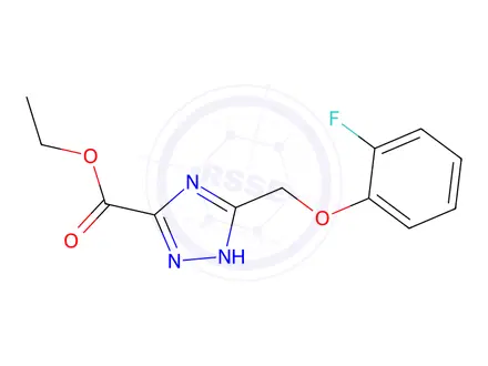 Chemical structure of Ethyl 3-((2-fluorophenoxy)methyl)-1H-1,2,4-triazole-5-carboxylate