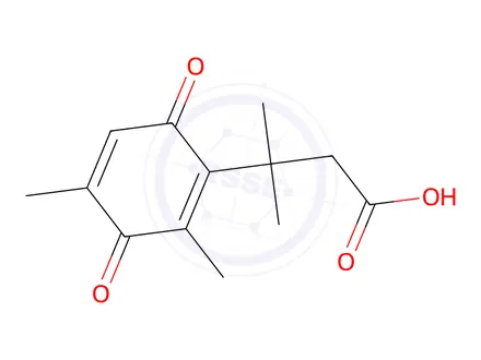 Chemical structure of 3-(3',6'-dioxo-2',4'-dimethylcyclohexa-1',4'-diene)-3,3-dimethylpropionic acid