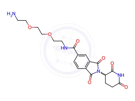 Chemical structure of Thalidomide-5-(PEG2-amine)