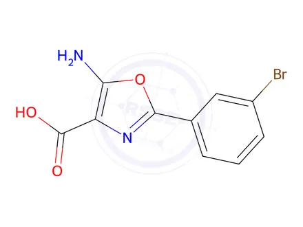 Chemical structure of 5-Amino-2-(3-bromophenyl)oxazole-4-carboxylic acid