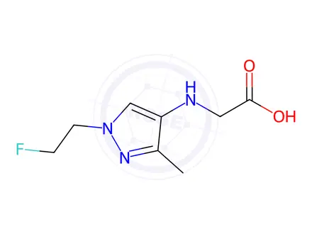 Chemical structure of N-[1-(2-fluoroethyl)-3-methyl-1H-pyrazol-4-yl]glycine