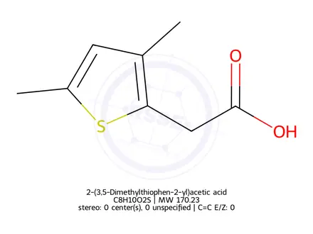 Chemical structure of 2-(3,5-Dimethylthiophen-2-yl)acetic acid