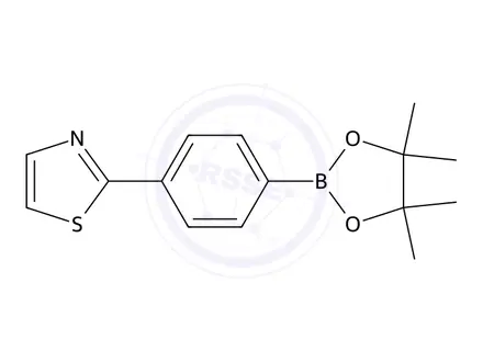 Chemical structure of 2-(4-(4,4,5,5-Tetramethyl-1,3,2-dioxaborolan-2-yl)phenyl)thiazole