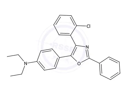 Chemical structure of 4-(4-(2-Chlorophenyl)-2-phenyloxazol-5-yl)-N,N-diethylaniline