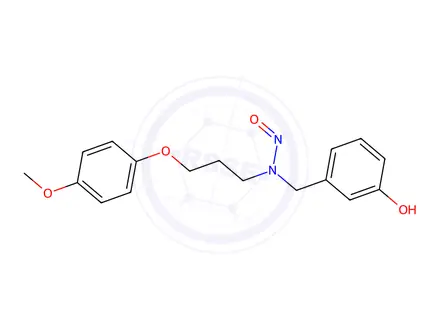 Chemical structure of N-(3-hydroxybenzyl)-N-(3-(4-methoxyphenoxy)propyl)nitrous amide