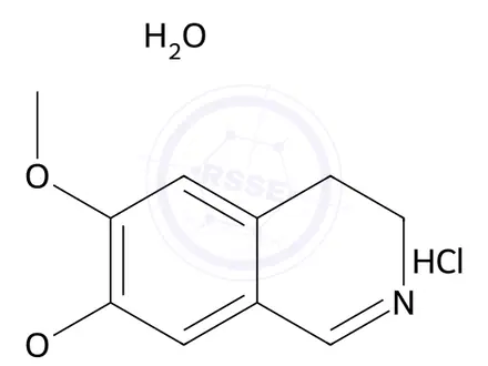 Chemical structure of Isoquinoline, 3,4-dihydro-6,7-dimethoxy-, hydrochloride, hydrate (2:2:7)