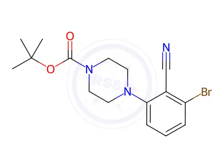 Chemical structure of t-Butyl 4-(3-bromo-2-cyanophenyl)piperazine-1-carboxylate