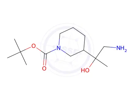 Chemical structure of Tert-butyl 3-(1-amino-2-hydroxypropan-2-yl)piperidine-1-carboxylate