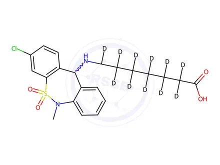 Chemical structure of Tianeptine-d12