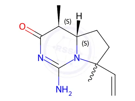 Chemical structure of 1-Amino-7-vinyl-4a,5,6,7-tetrahydro-4,7-dimethylpyrrolo[1,2-c]pyrimidin-3(4H)-one