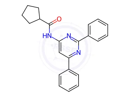 Chemical structure of N-(2,6-Diphenylpyrimidin-4-yl)cyclopentanecarboxamide