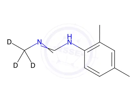 Chemical structure of N-2,4-Dimethylphenyl-N'-methylformamidine-[D3] (N-methyl D3)