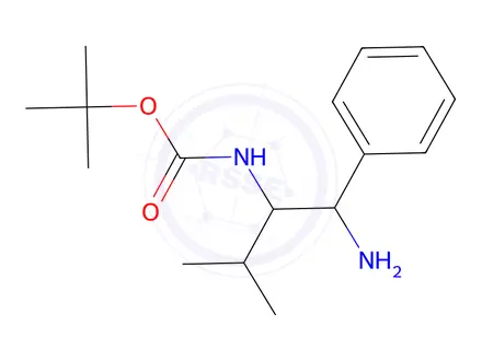 Chemical structure of Tert-butyl n-(1-amino-3-methyl-1-phenylbutan-2-yl)carbamate