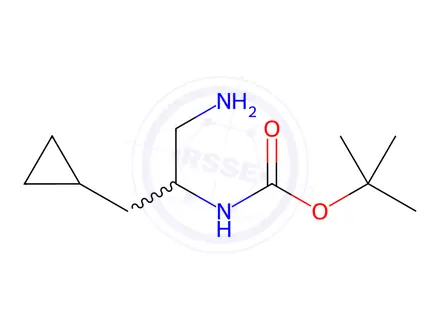 Chemical structure of Carbamic acid, N-[2-amino-1-(cyclopropylmethyl)ethyl]-, 1,1-dimethylethyl ester