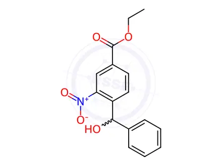 Chemical structure of ethyl 4-[hydroxy(phenyl)methyl]-3-nitrobenzoate