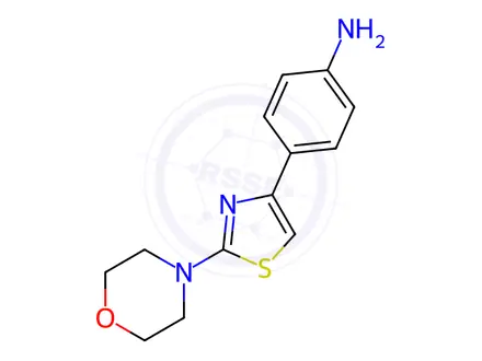 Chemical structure of 4-(2-Morpholin-4-yl-thiazol-4-yl)-phenylamine