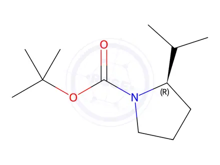 Chemical structure of Tert-butyl (R)-2-isopropylpyrrolidine-1-carboxylate