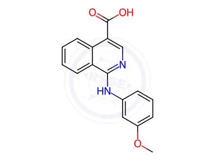 Chemical structure of 1-((3-Methoxyphenyl)amino)isoquinoline-4-carboxylic acid