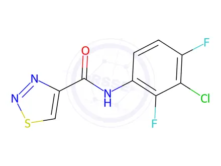 Chemical structure of N-(3-chloro-2,4-difluorophenyl)-1,2,3-thiadiazole-4-carboxamide