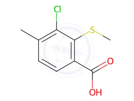 Chemical structure of Benzoic acid, 3-chloro-4-methyl-2-(methylthio)-