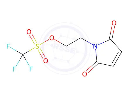 Chemical structure of Methanesulfonic acid, trifluoro-, 2-(2,5-dihydro-2,5-dioxo-1H-pyrrol-1-yl)ethyl ester
