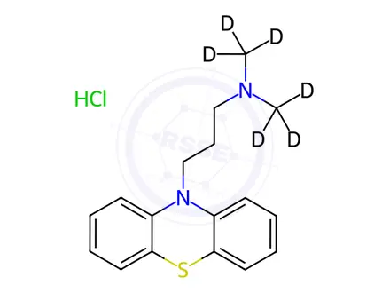 Chemical structure of Promazine-D6 hydrochloride