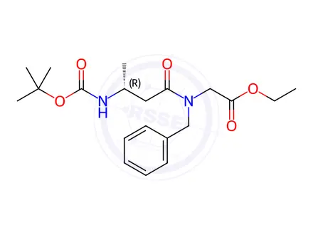 Chemical structure of (R)-ethyl 2-(N-benzyl-3-((tert-butoxycarbonyl)amino)butanamido)acetate
