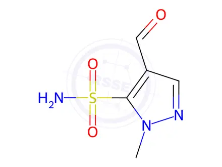 Chemical structure of 4-Formyl-1-methyl-1H-pyrazole-5-sulfonamide