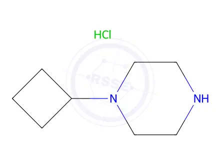 Chemical structure of 1-Cyclobutylpiperazine hydrochloride