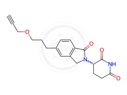 Chemical structure of 3-[1-oxo-5-(3-prop-2-ynoxypropyl)isoindolin-2-yl]piperidine-2,6-dione