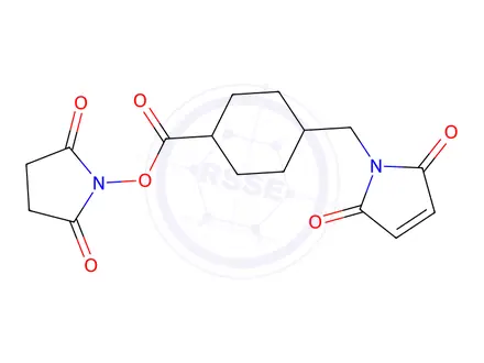 Chemical structure of N-Succinimidyl 4-(Maleimidomethyl)cyclohexane-1-carboxylate