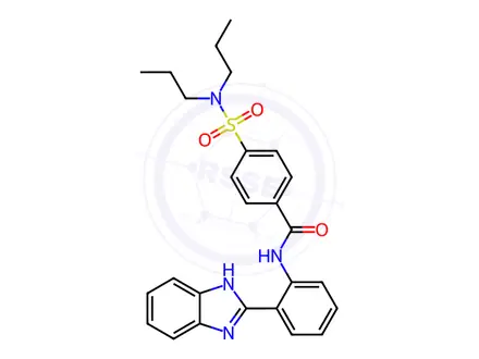 Chemical structure of N-(2-(1H-Benzo[d]imidazol-2-yl)phenyl)-4-(N,N-dipropylsulfamoyl)benzamide