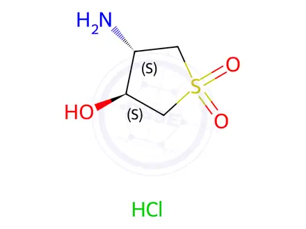 Chemical structure of (3S,4S)-4-AMINO-1,1-DIOXO-TETRAHYDRO-1LAMBDA6-THIOPHEN-3-OL HYDROCHLORIDE