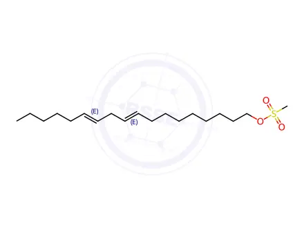 Chemical structure of 9,12-Octadecadien-1-ol, 1-methanesulfonate, (9E,12E)-