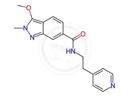 Chemical structure of 3-Methoxy-2-methyl-N-(2-(pyridin-4-yl)ethyl)-2H-indazole-6-carboxamide