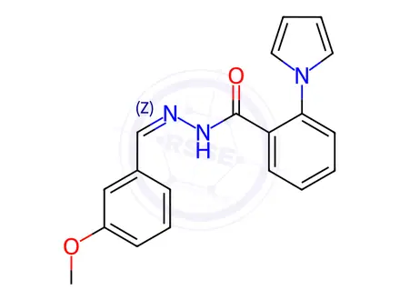 Chemical structure of N'-[(1Z)-(3-Methoxyphenyl)methylidene]-2-(1H-pyrrol-1-yl)benzohydrazide