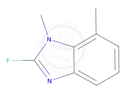Chemical structure of 2-fluoro-1,7-dimethyl-1H-1,3-benzodiazole