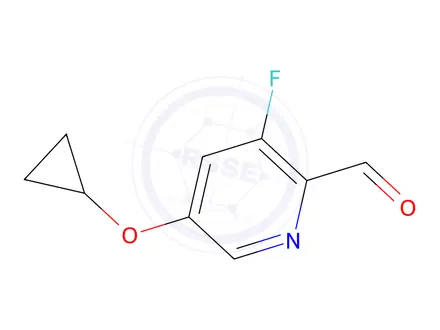 Chemical structure of 5-Cyclopropoxy-3-fluoropicolinaldehyde