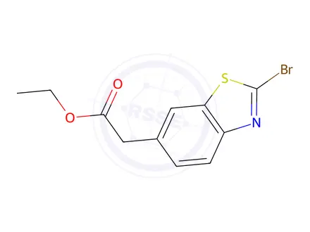 Chemical structure of (2-bromo-benzothiazol-6-yl)-acetic acid ethyl ester