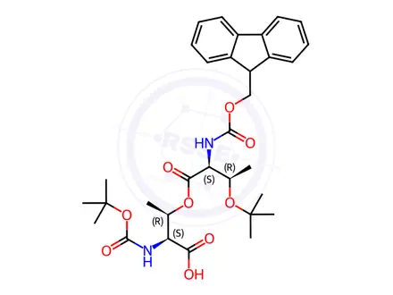 Chemical structure of O-(N-(((9H-Fluoren-9-yl)methoxy)carbonyl)-O-(tert-butyl)-L-threonyl)-N-(tert-butoxycarbonyl)-L-threonine