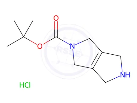 Chemical structure of tert-Butyl 3,4,5,6-tetrahydropyrrolo[3,4-c]pyrrole-2(1H)-carboxylate Hydrochloride