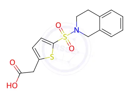 Chemical structure of 2-(5-((3,4-Dihydroisoquinolin-2(1h)-yl)sulfonyl)thiophen-2-yl)acetic acid