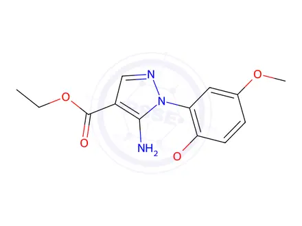 Chemical structure of Ethyl 5-amino-1-(2,5-dimethoxyphenyl)-1H-pyrazole-4-carboxylate