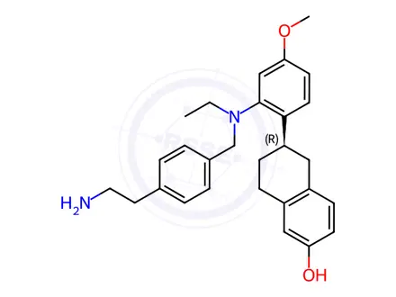 Chemical structure of Elacestrant Desethyl EImpurity