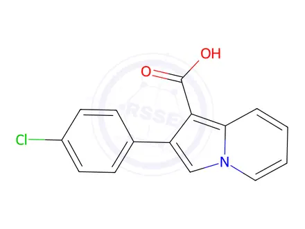 Chemical structure of 2-(4-chlorophenyl)-1-indolizinecarboxylic acid 477870-18-1 KS-000032YE